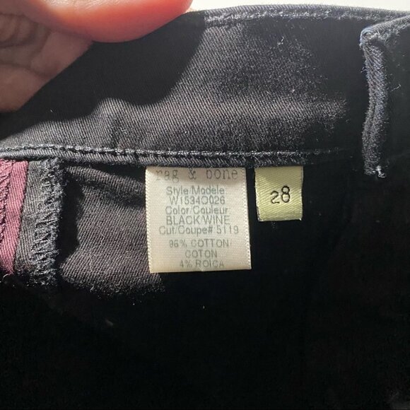 Rag & Bone Black and Red Wine Striped Skinny Jeans Store Exclusive - Picture 7 of 7